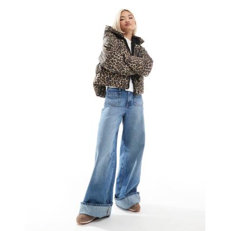 Threadbare Ski Gewatteerd jack in luipaardprint-Veelkleurig