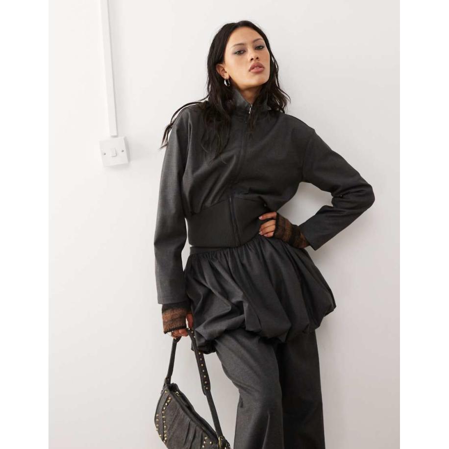 COLLUSION Elegant hybride jack in antraciet-Grijs Grijs