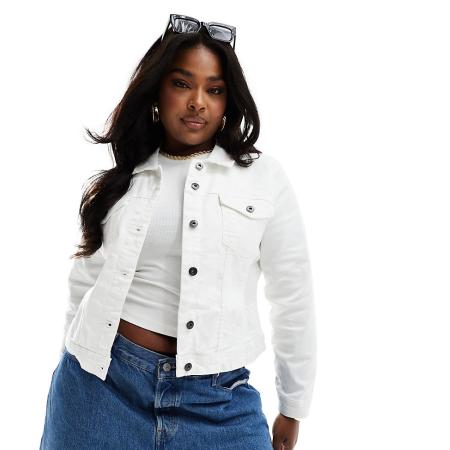 Only Curve Denim jack in wit