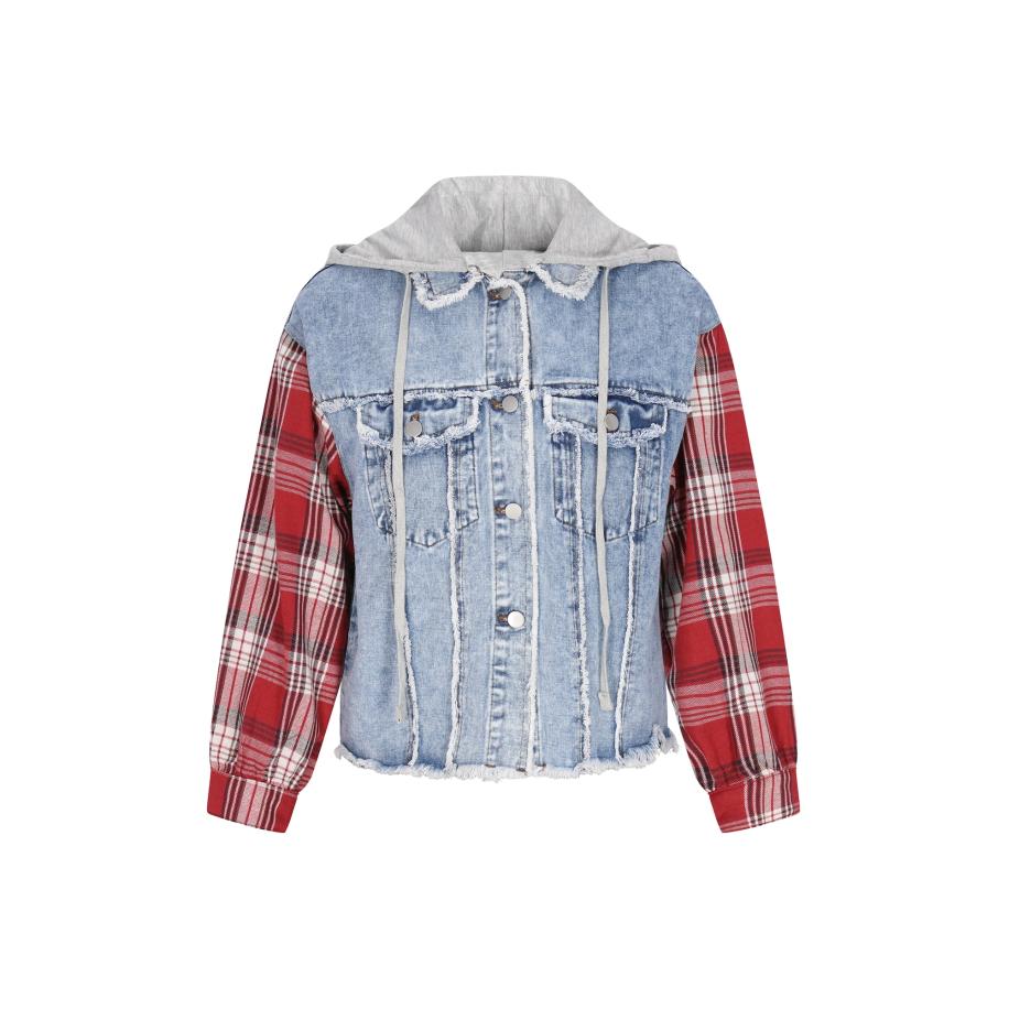 MYMO myMo ROCKS Tussenjas blauw / grijs / rood -