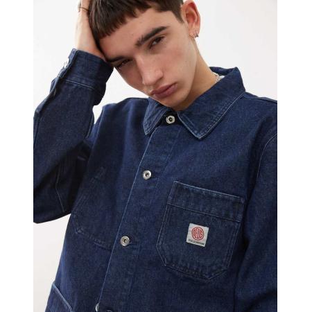 Deus Ex Machina Hank Uniseks denim chore jack in spoelwassing-Blauw