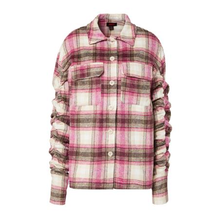 Misspap Misspap Tussenjas champagne / chocoladebruin / fuchsia / wolwit