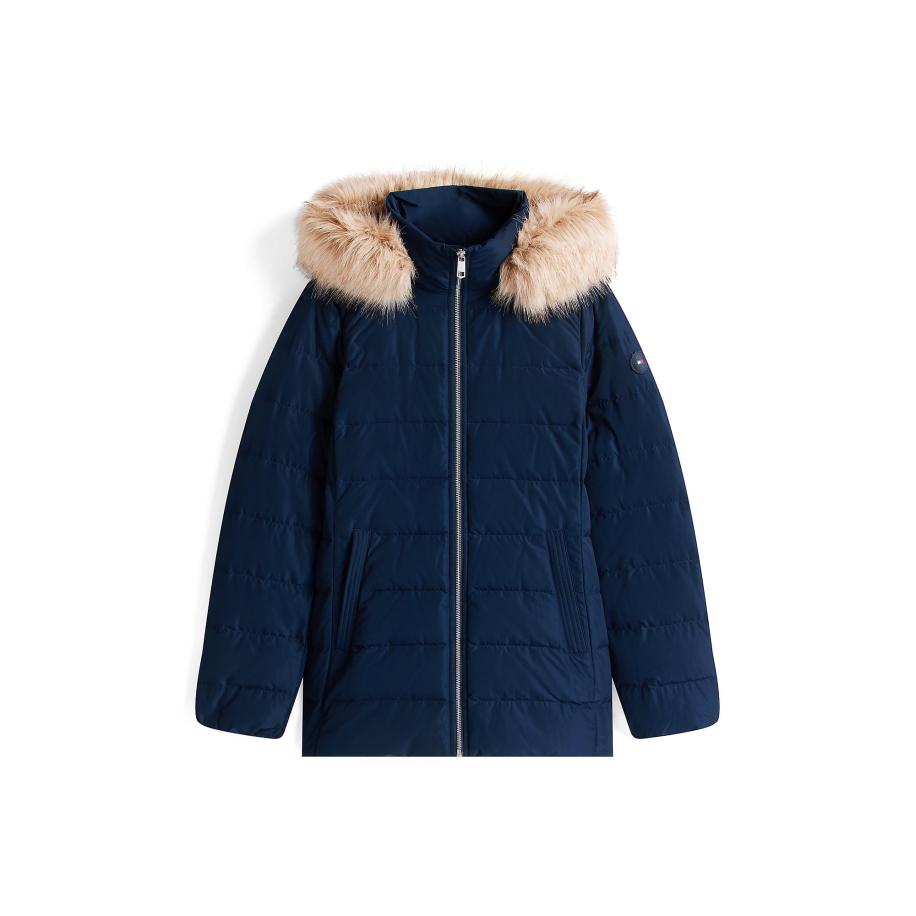 TOMMY HILFIGER Winterjas beige gemêleerd / navy Blauw