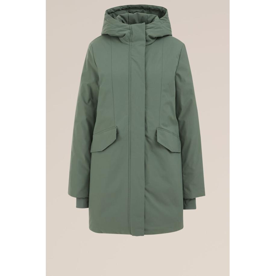 WE Fashion Dames gewatteerde parka - Regular fit - Lichtgroen - Maat: S Groen