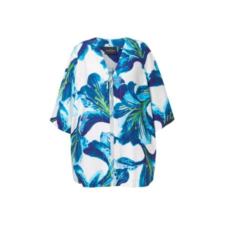 Ulla Popken Ulla Popken Tussenjas lichtblauw / donkerblauw / lichtgroen / wit