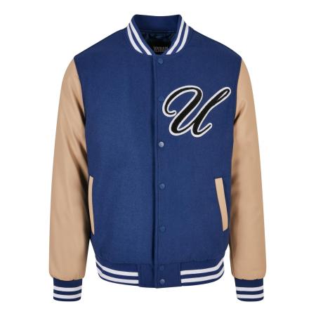 Urban Classics Urban Classics Tussenjas Big U beige / donkerblauw / zwart / wit