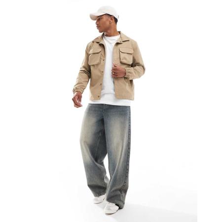 Brave Soul - Lichtgewicht shacket in stone-Neutraal