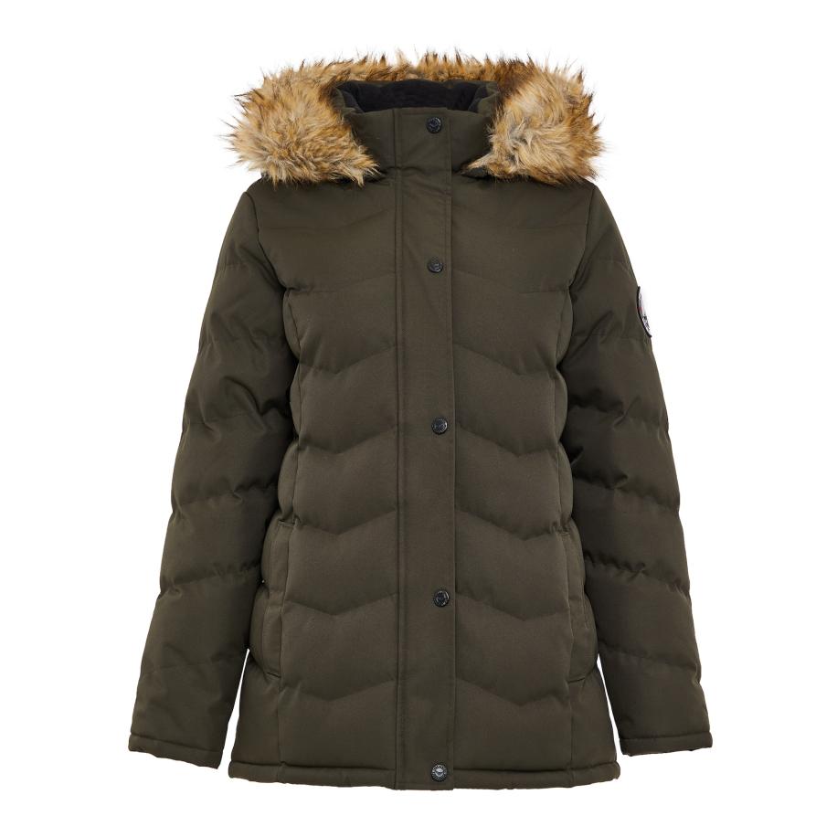 Threadbare Threadbare Winterjas lichtbruin / kaki -