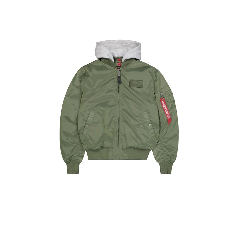 Alpha Industries ALPHA INDUSTRIES Tussenjas MA-1 TT Hood groen / wit -