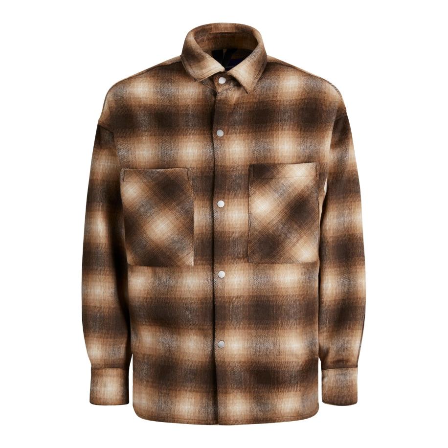 Jack & Jones JACK & JONES Tussenjas Cane kastanjebruin / wit -
