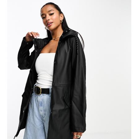 Vero Moda Petite Regenjas met capuchon in zwart