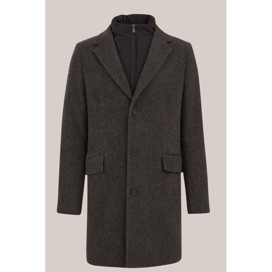 WE Fashion Heren manteljas - Regular fit - Bruin - Maat: XS Bruin