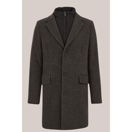 WE Fashion Heren manteljas - Regular fit - Bruin - Maat: XS