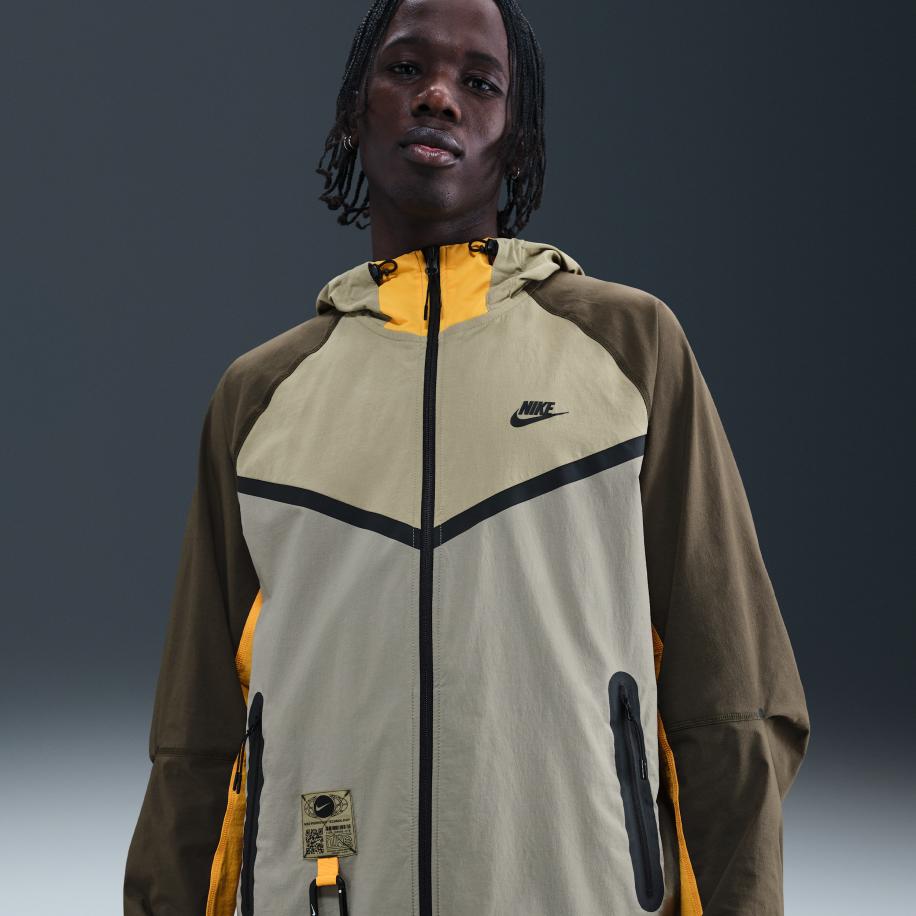 Nike Tech geweven Windrunner herenjack met rits over de hele lengte - Bruin Bruin