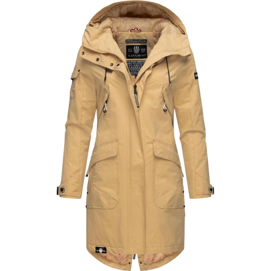 NAVAHOO Functionele jas Pfefferschote beige / zwart / wit Bruin