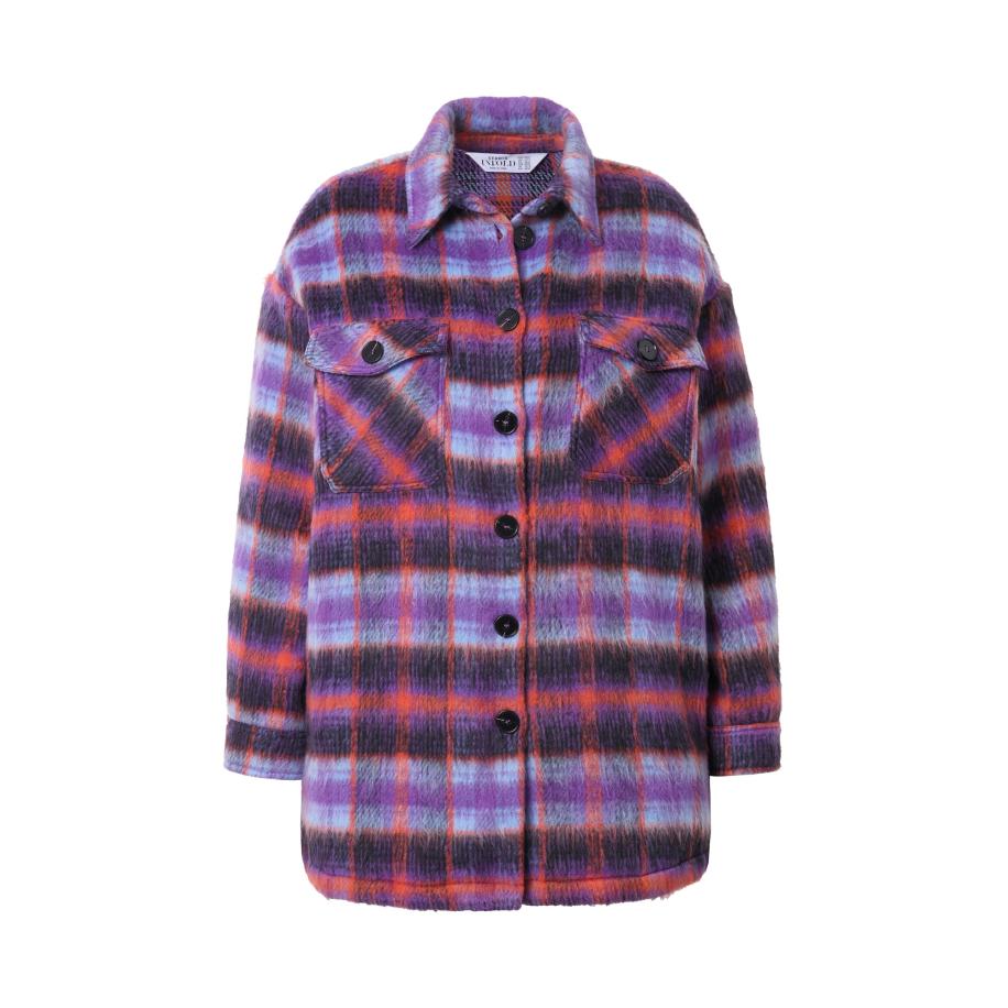 Studio Untold Studio Untold Tussenjas lichtblauw / antraciet / lila / kreeft -