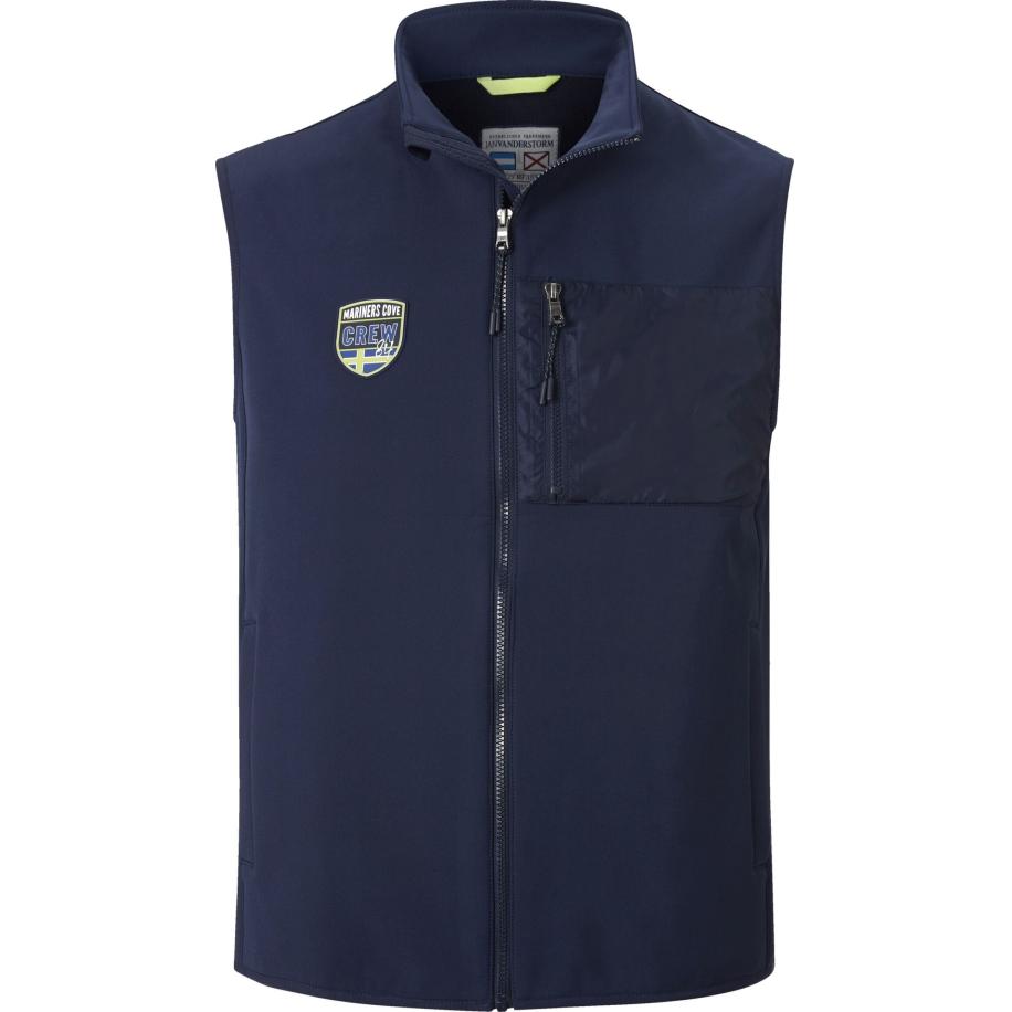 Jan Vanderstorm Softshell vest donkerblauw, Effen Blauw