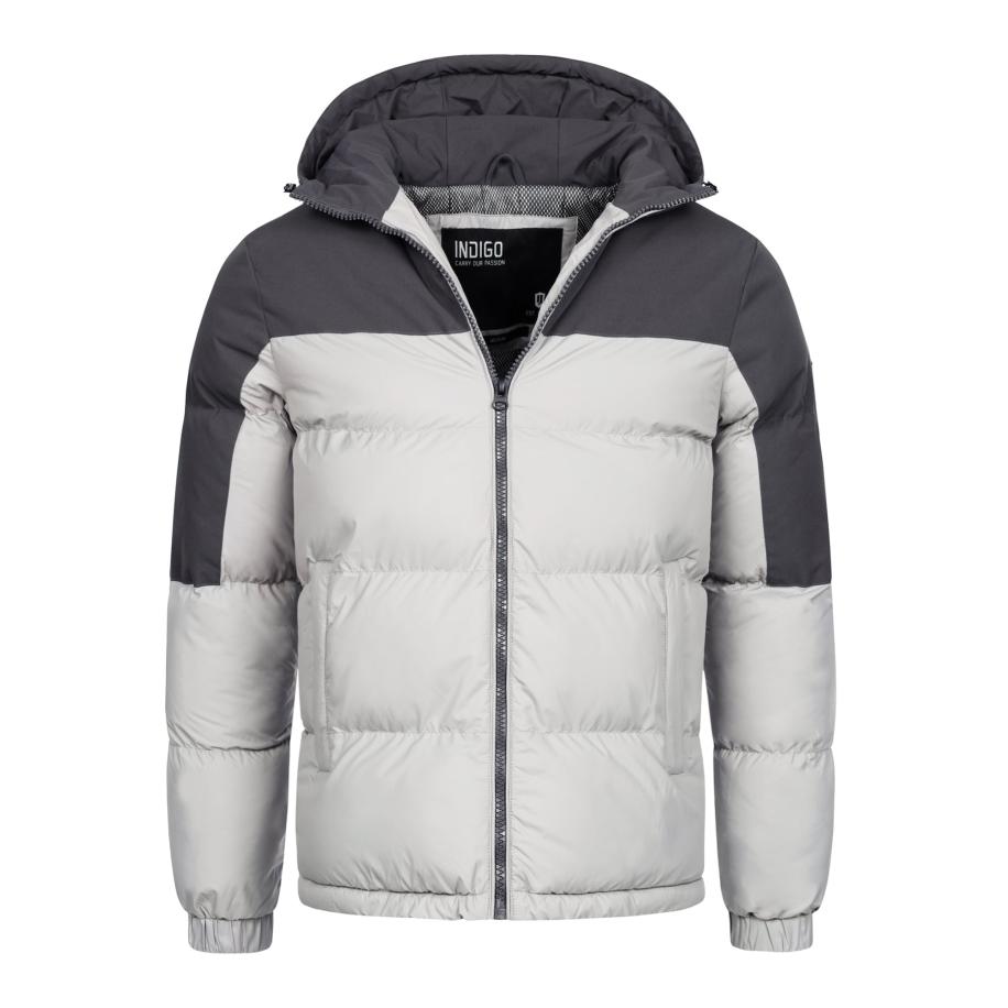 INDICODE JEANS INDICODE JEANS Winterjas Danix lichtgrijs / donkergrijs -