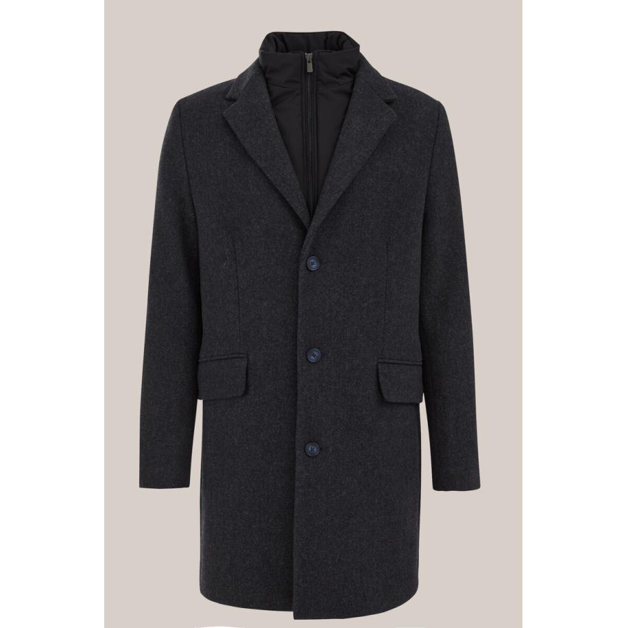 WE Fashion Heren manteljas - Regular fit - Donkerblauw - Maat: XS Blauw