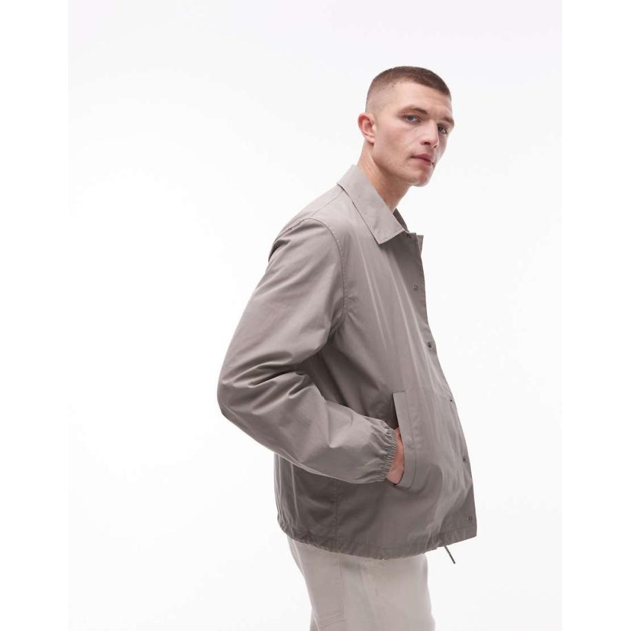 ARKET - Lichtgewicht jack met metalen drukknoopsluiting aan de voorkant in lichtgrijs Grijs