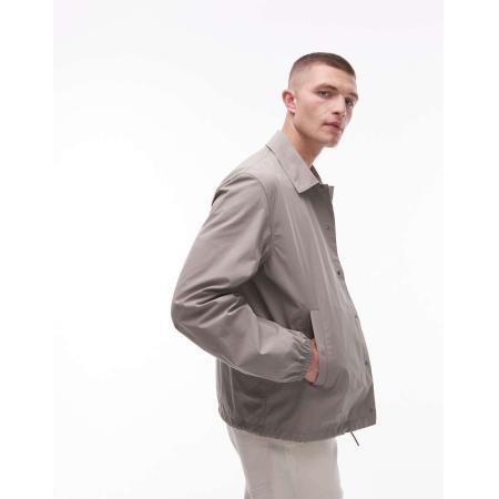 ARKET - Lichtgewicht jack met metalen drukknoopsluiting aan de voorkant in lichtgrijs