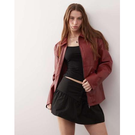 Noisy May Oversized racerjack van imitatieleer in rood