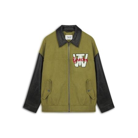 Twist Twist Tussenjas groen / rood / zwart / wit