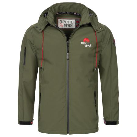 Arctic Seven Arctic Seven Functionele jas olijfgroen / knalrood / wit