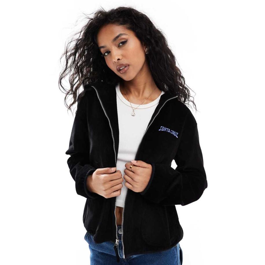 Santa Cruz Jack met capuchon en hartenprint op de achterkant in zwart Zwart