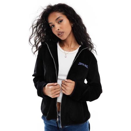 Santa Cruz Jack met capuchon en hartenprint op de achterkant in zwart