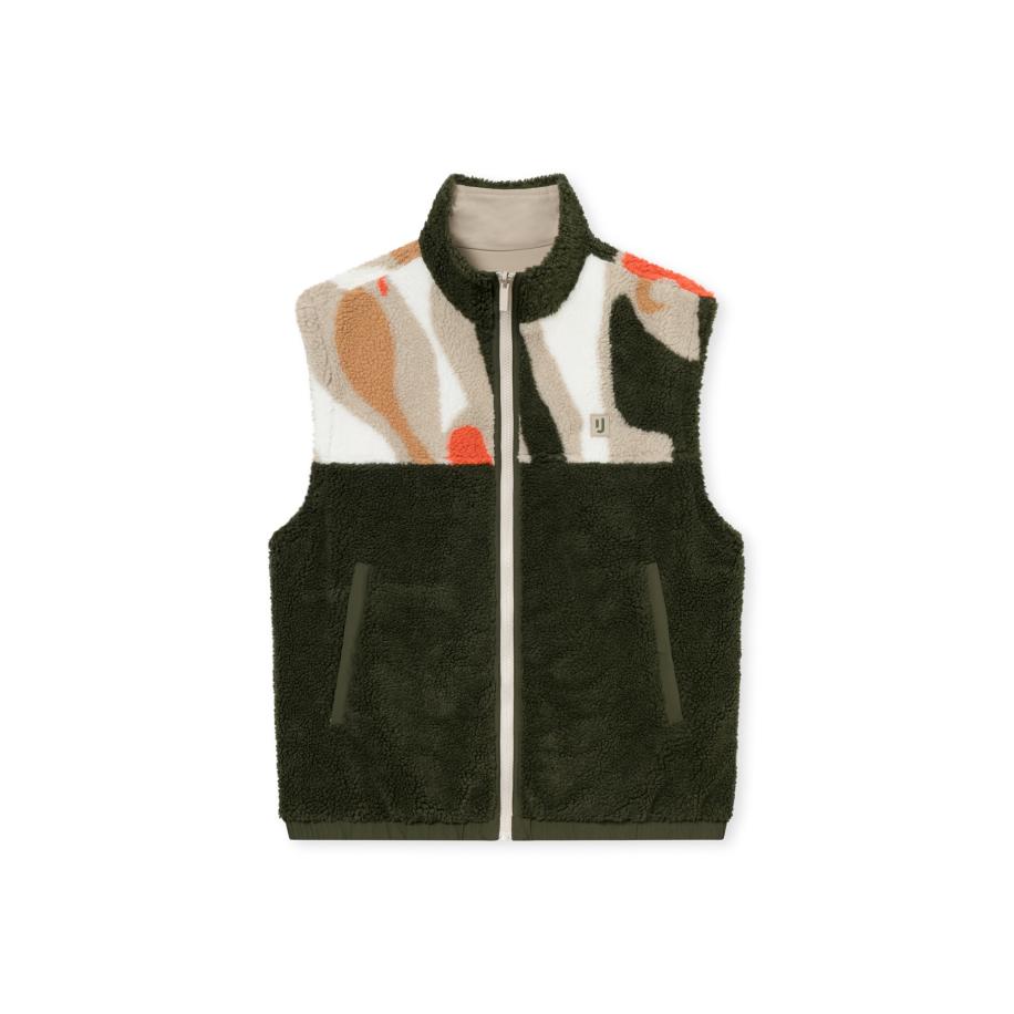 Johnny Urban Johnny Urban Bodywarmer Bryson taupe / olijfgroen / neonoranje / wit -