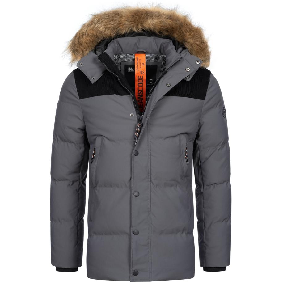 INDICODE JEANS INDICODE JEANS Winterparka Hexyl lichtbruin / donkergrijs / zwart -