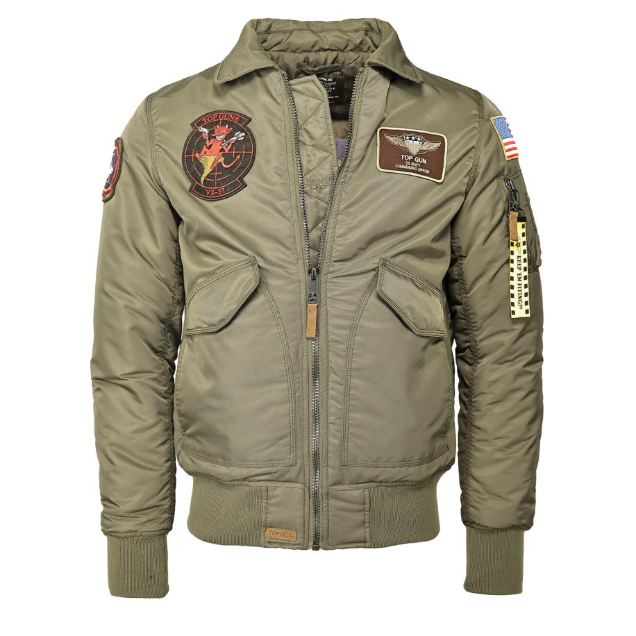 Top gun TOP GUN Tussenjas olijfgroen / gemengde kleuren -