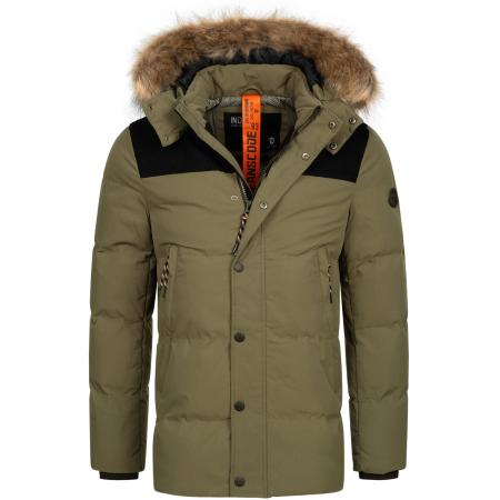 INDICODE JEANS INDICODE JEANS Winterparka Hexyl lichtbruin / kaki / zwart