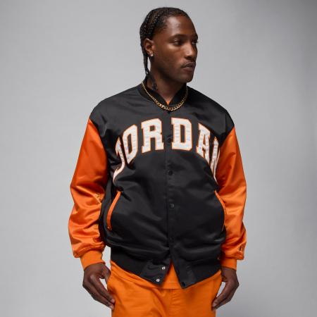 Jordan Brooklyn varsityjack in collegestijl voor heren - Zwart