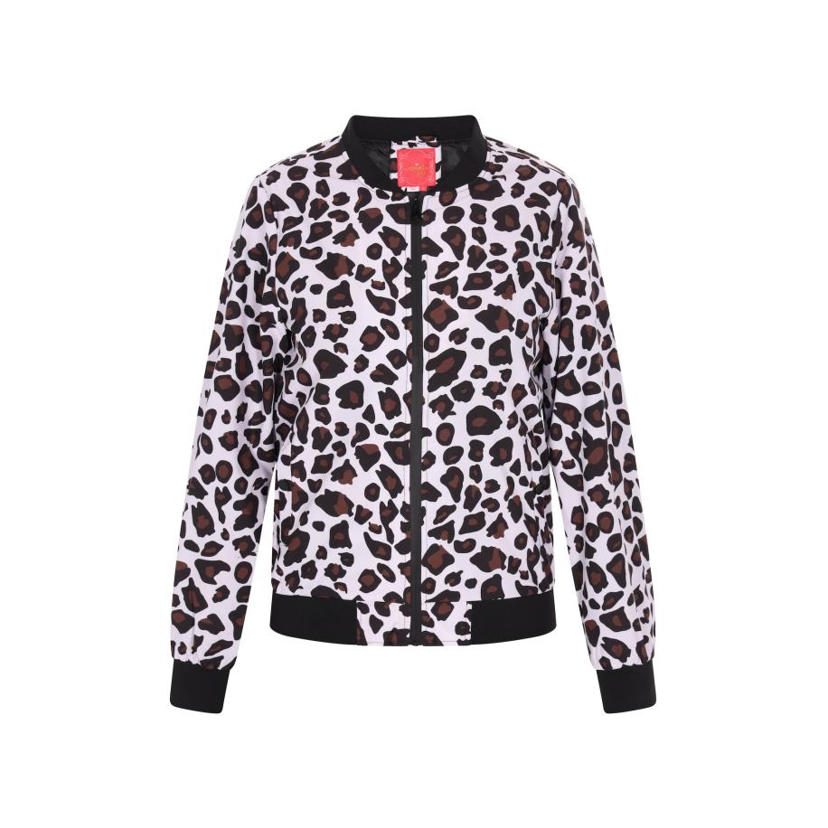 Swirly swirly Tussenjas bruin / zwart / offwhite -