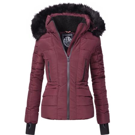 NAVAHOO NAVAHOO Winterjas Adele robijnrood / zwart