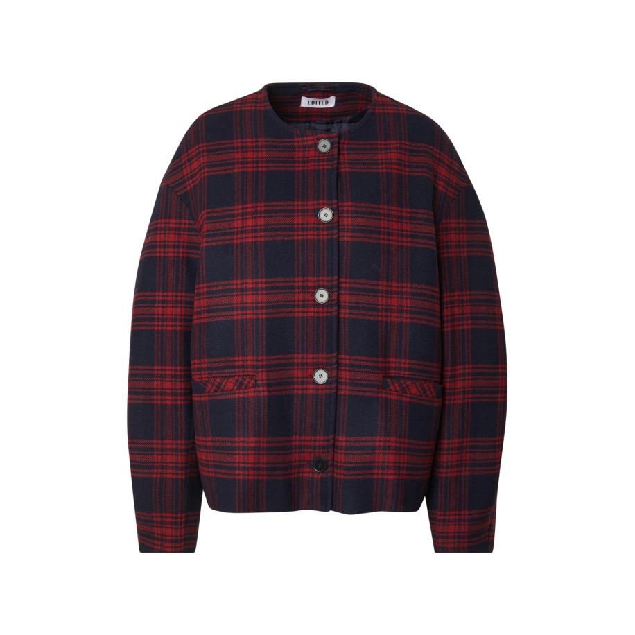 EDITED EDITED Tussenjas Aino Wool navy / rood -