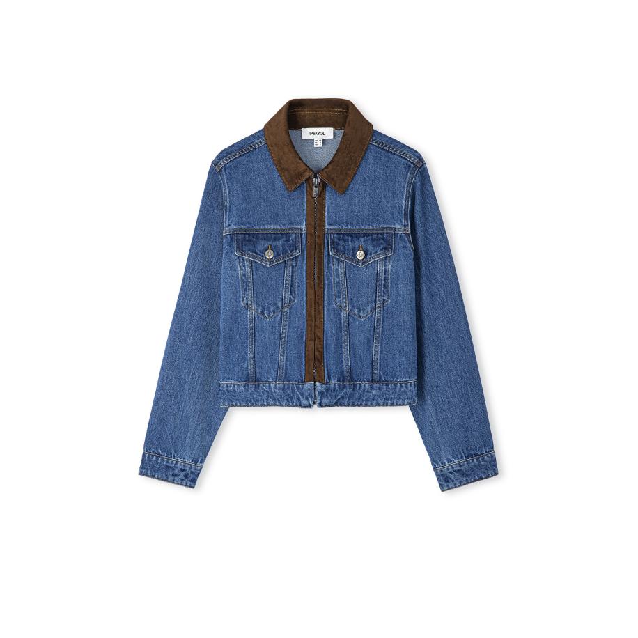 Ipekyol Ipekyol Tussenjas blauw denim -