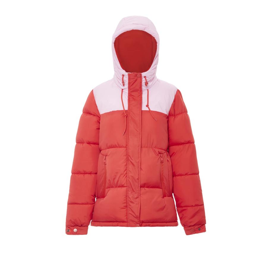 Libbi Libbi Winterjas pastelroze / vuurrood -