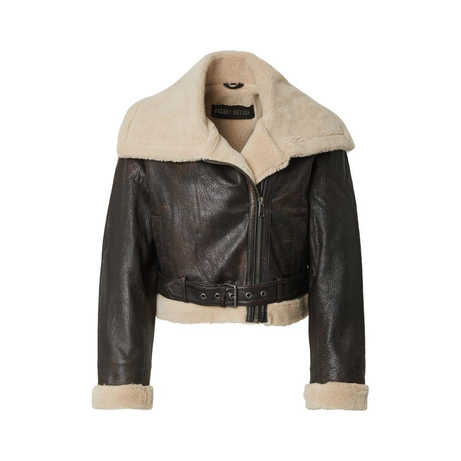 Freaky Nation FREAKY NATION Winterjas Perfect Way beige / donkerbruin -