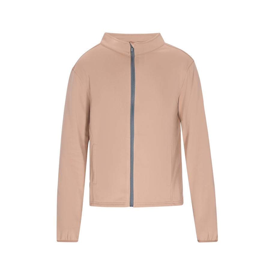 COSIMON COSIMON Sweatvest donkerbeige -