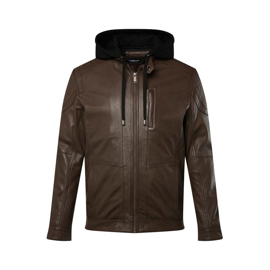 men plus Men Plus Tussenjas chocoladebruin / zwart -