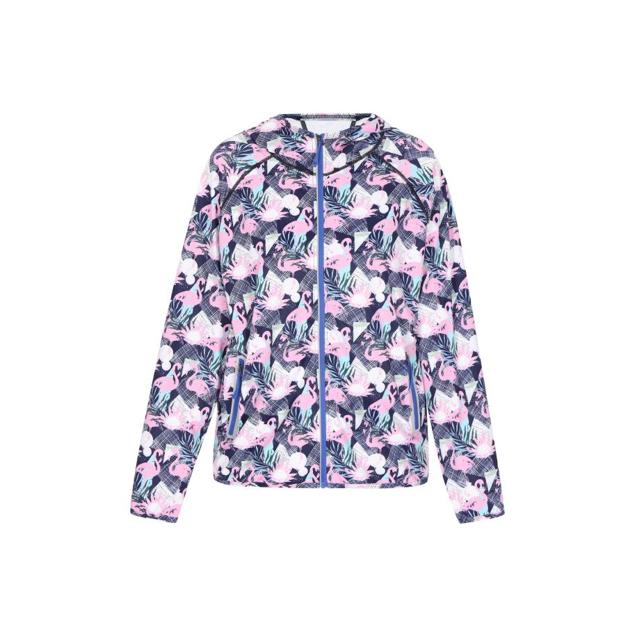 Swirly swirly Tussenjas navy / pink / wit -