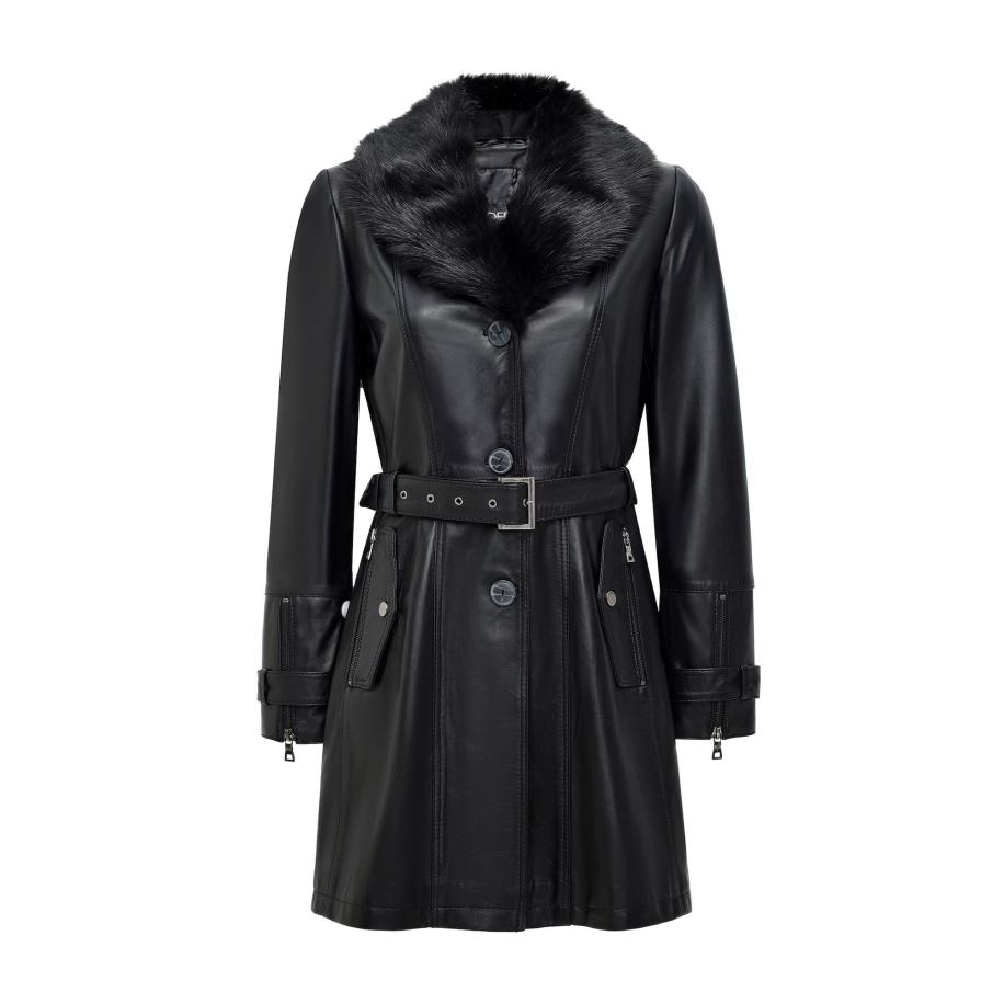 Derimod Tussenmantel Genuine zwart Zwart