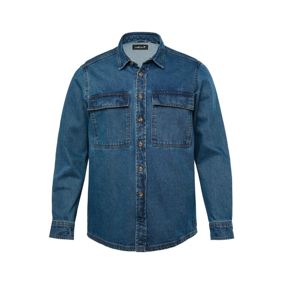 men plus Men Plus Tussenjas blauw denim -