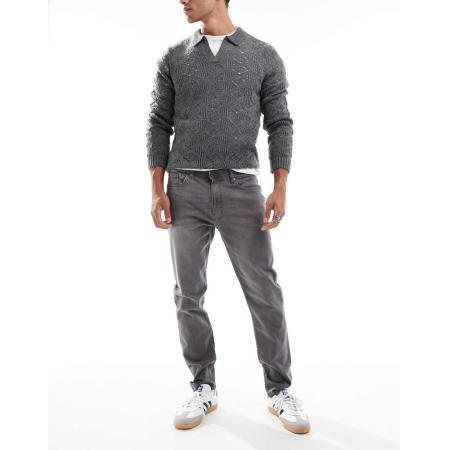 DTT - Slim-fit stretchjeans in grijs