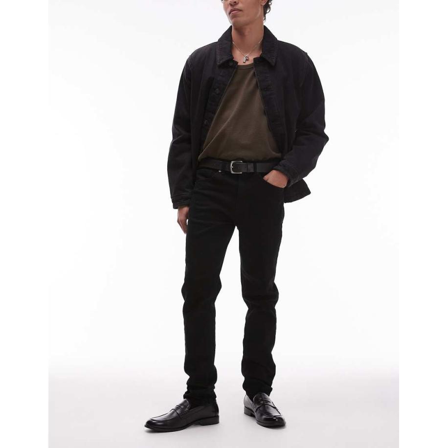 Topman - Skinny jeans met stretch in zwart Zwart