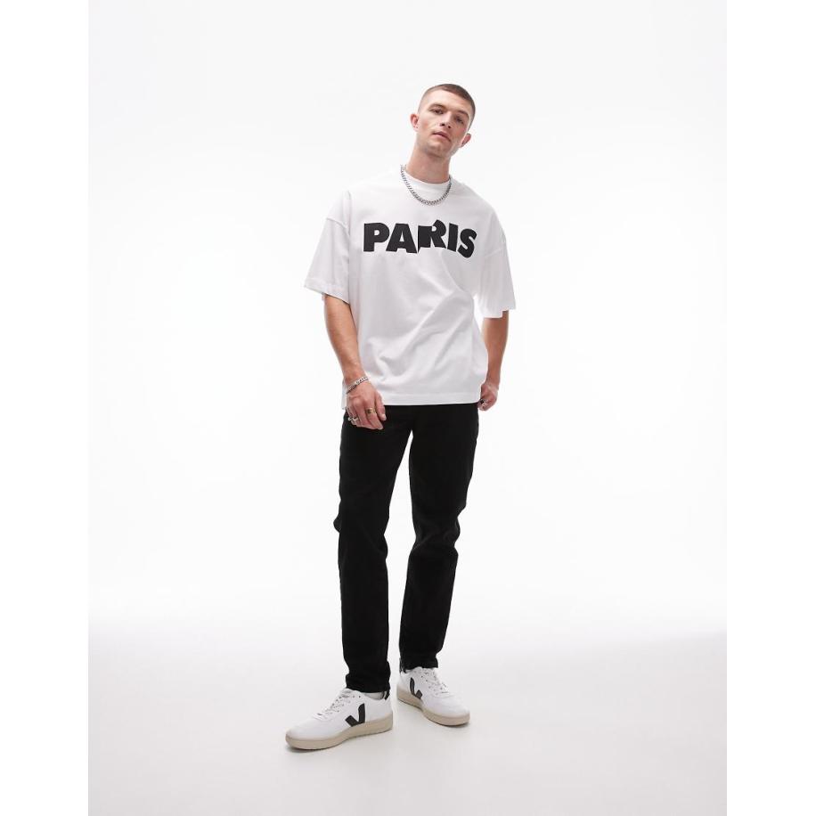 Topman - Smaltoelopende jeans in zwart Zwart