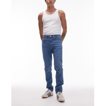 Topman - Skinny jeans met stretch in mid-wash blauw
